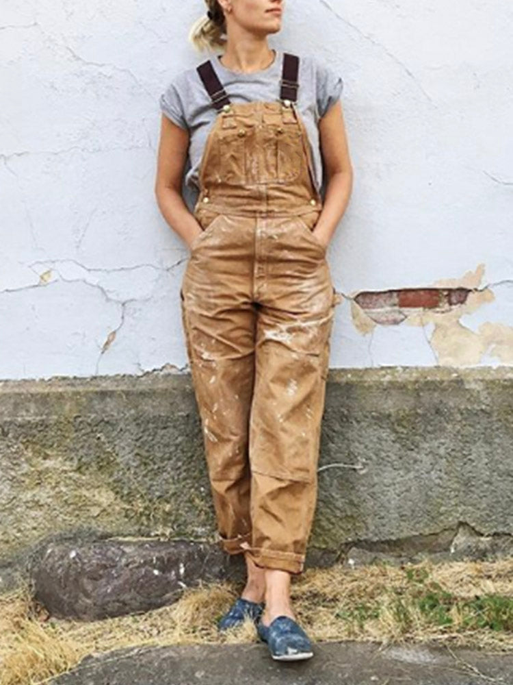 Isha | Relaxed Fit Cotton Utility Jumpsuit