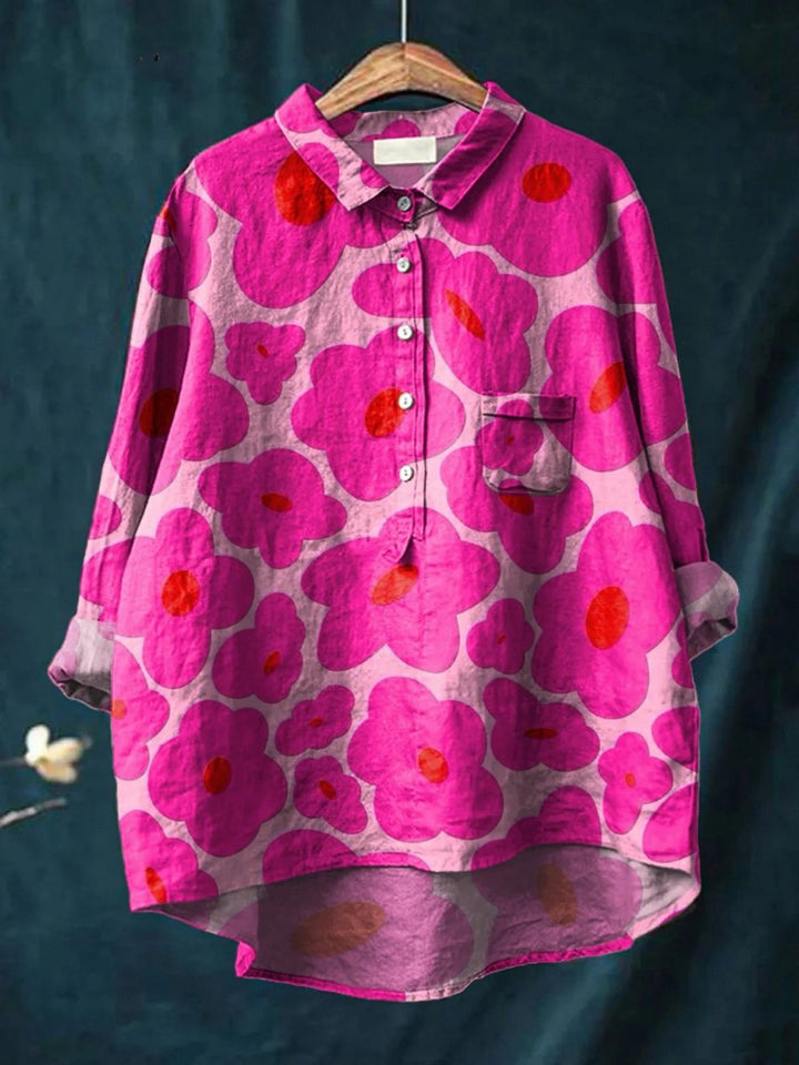 Justine | Colourful Spring Floral Casual Women's Shirt