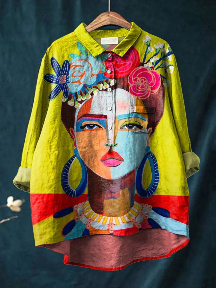 Justine | Colourful Spring Floral Casual Women's Shirt