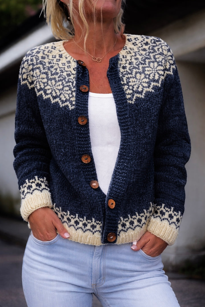 Esha | Nordic Pattern Knit Cardigan