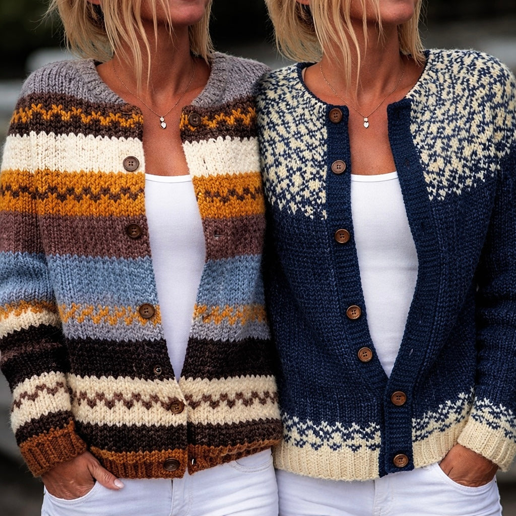 Esha | Nordic Pattern Knit Cardigan