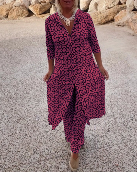 Jara | Button-Front Printed Set