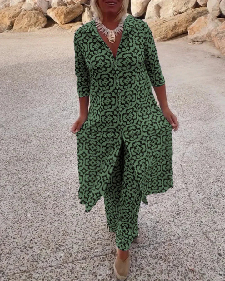Jara | Button-Front Printed Set