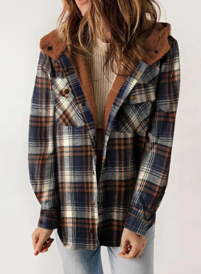 Joyce | Women’s Plaid Hooded Flannel Winter Jacket