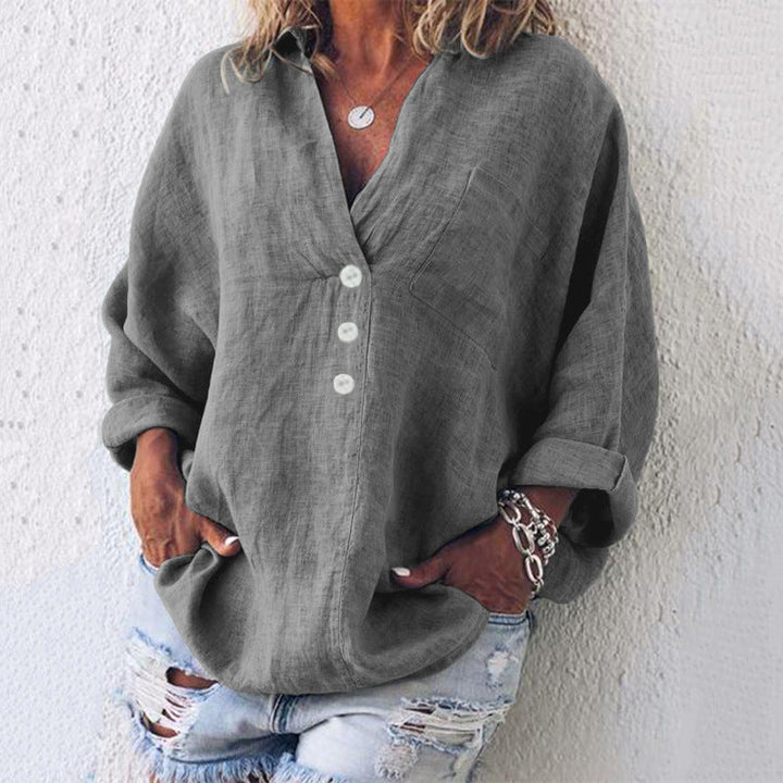 Arina | Stylish One-Colour Pullover With Buttons