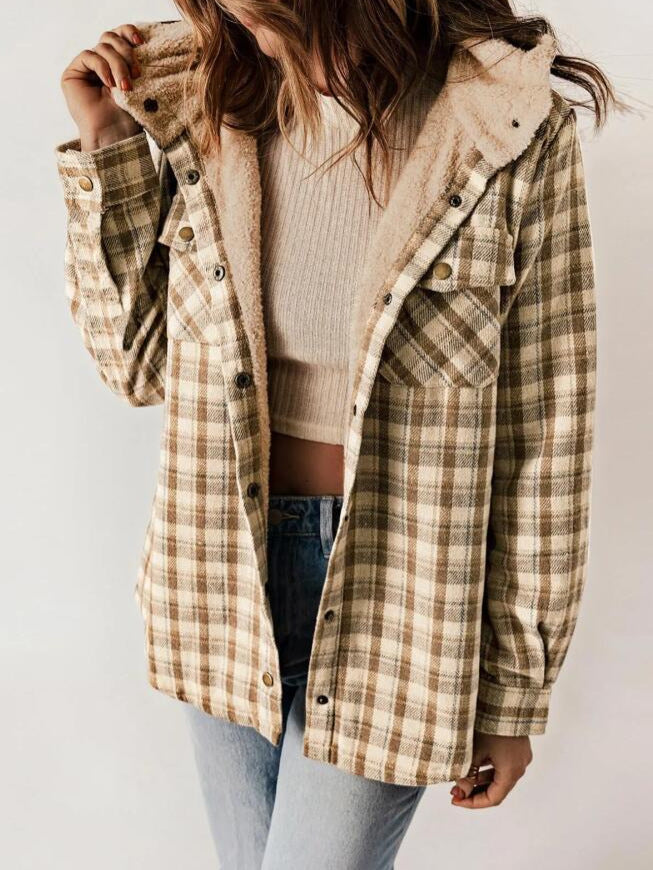Joyce | Women’s Plaid Hooded Flannel Winter Jacket