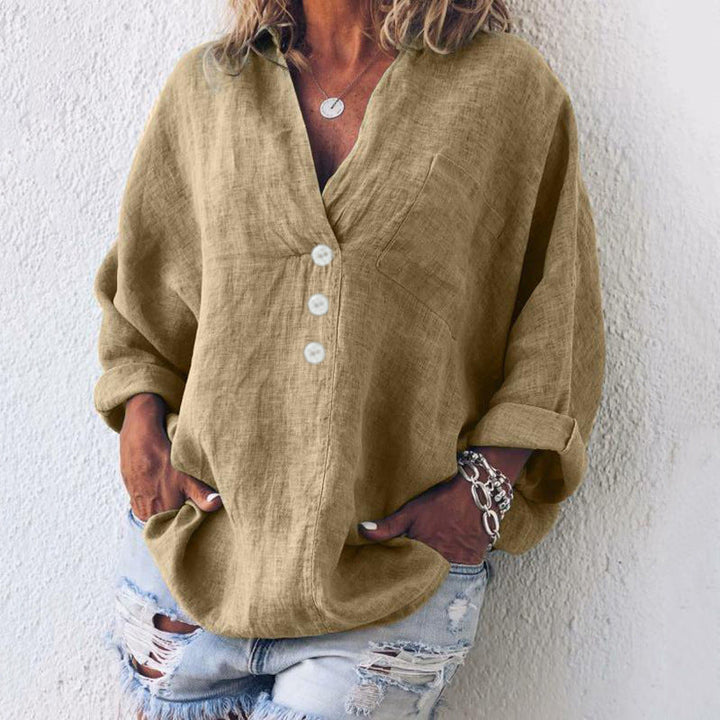 Arina | Stylish One-Colour Pullover With Buttons