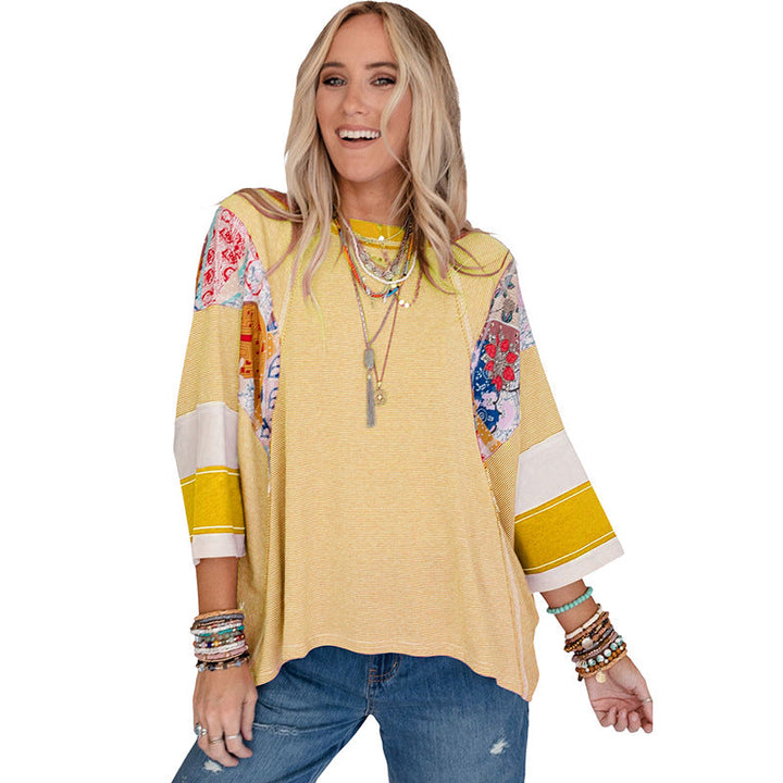 Alisa | Trendy Lightweight Patchwork Sweater