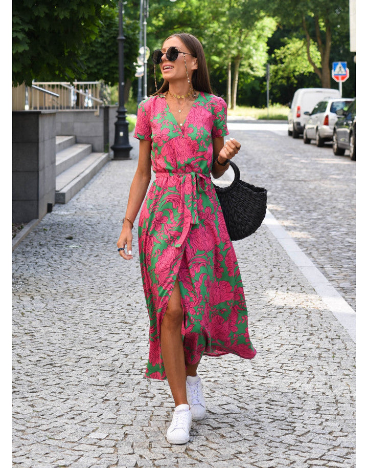 Lauren | Floral Wrap Midi Dress