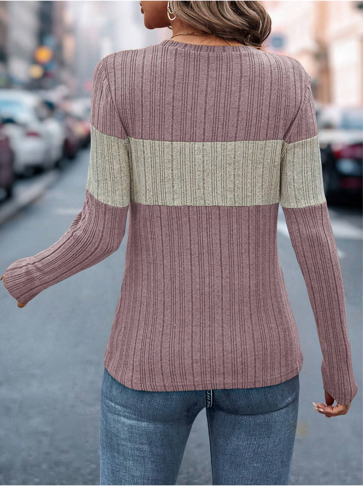 Irena | Casual Blocktone Knit Sweater