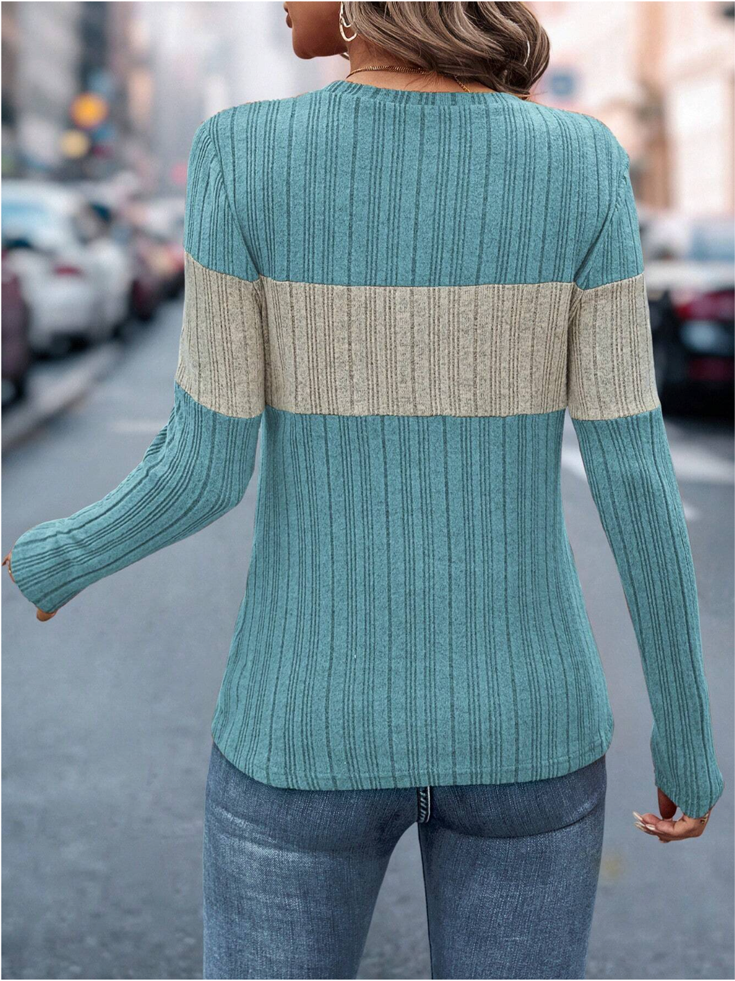 Irena | Casual Blocktone Knit Sweater