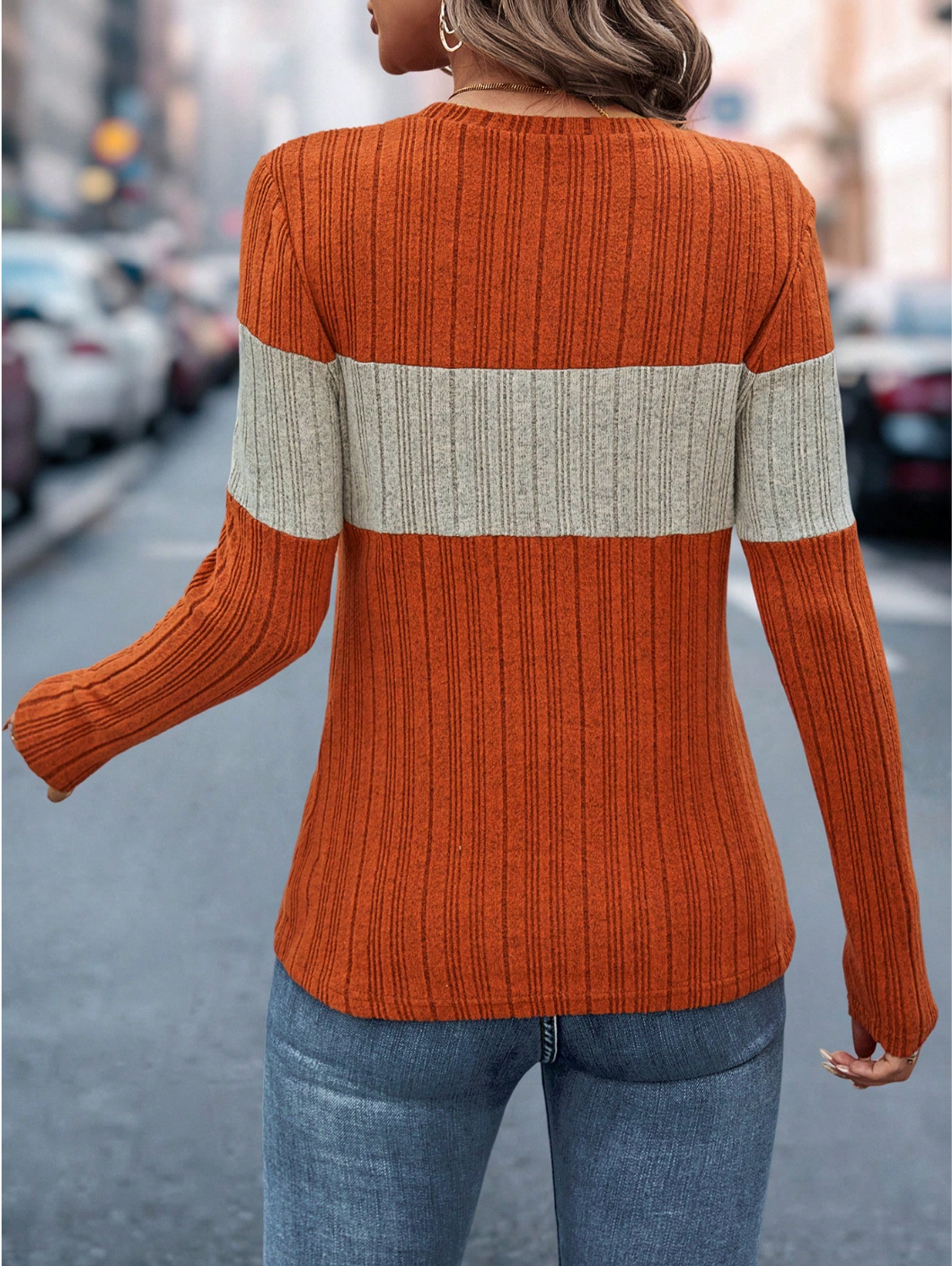Irena | Casual Blocktone Knit Sweater