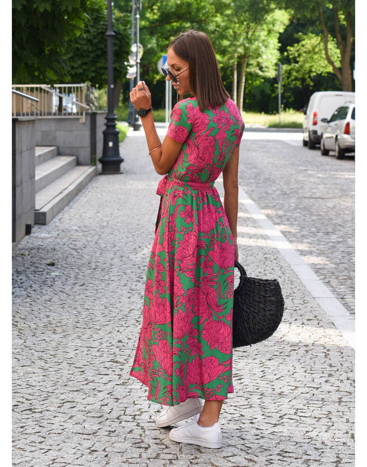 Lauren | Floral Wrap Midi Dress