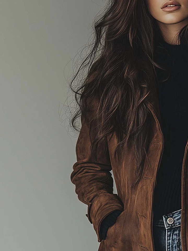 Grace | Vintage Suede Trench Coat