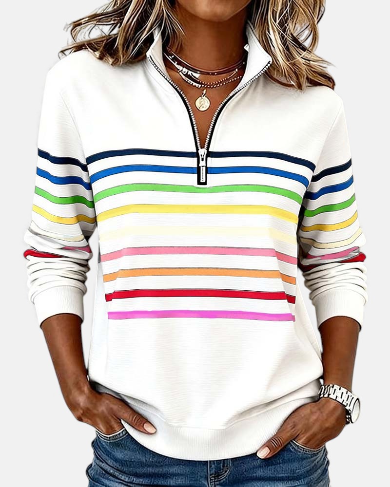 Amani | Casual Colourful Half Zip Sweater
