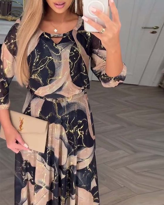 Lydia | Printed Chiffon Maxi Dress
