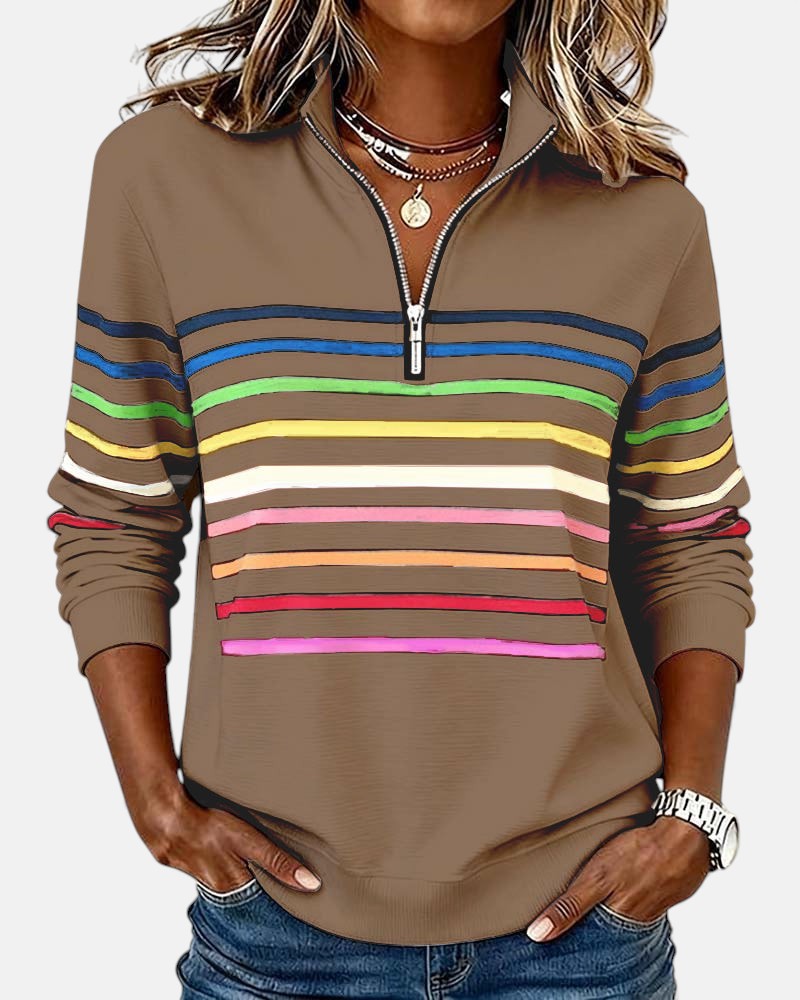 Amani | Casual Colourful Half Zip Sweater