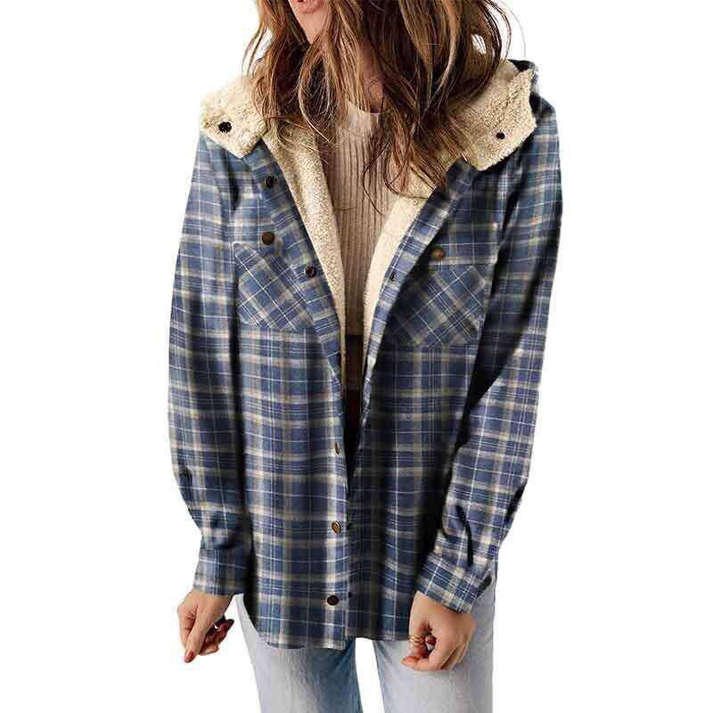 Joyce | Women’s Plaid Hooded Flannel Winter Jacket