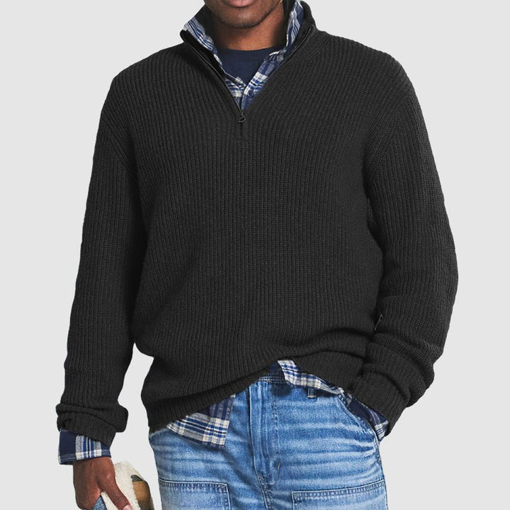 Leon | Casual Pill-Free Quarter-Zip Sweater