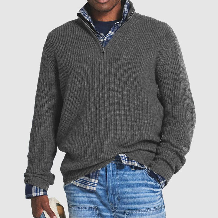 Leon | Casual Pill-Free Quarter-Zip Sweater
